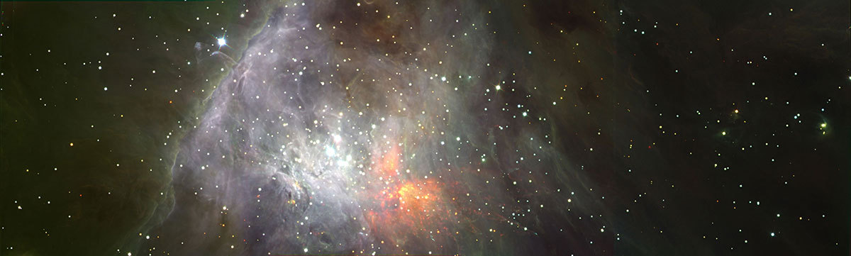 Infrared image of the Orion Nebula, where stars form