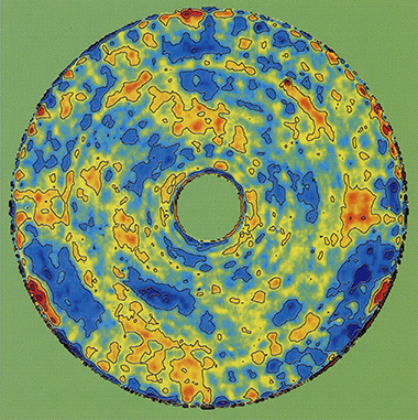 Map of error in the reflective surface of the Subaru Telescope's primary mirror