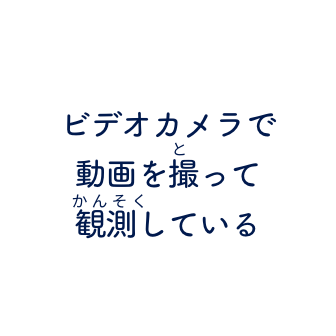 ビデオカメラで動画を撮って観測している