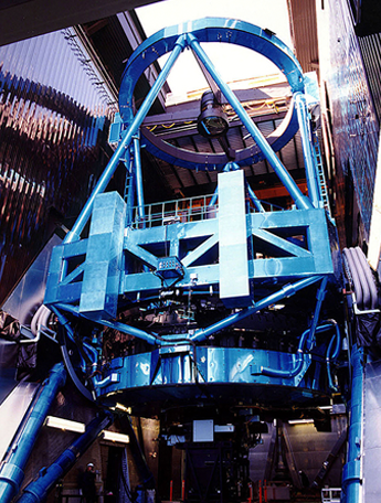 星の動きに合わせて上下左右に動くすばる望遠鏡