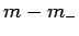 $\displaystyle m - m_{-}$